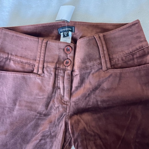 Bebe Y2K Chocolate Brown Velour Boho Pants - Picture 3 of 8